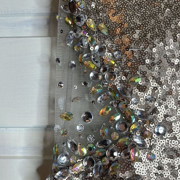 PROM Beaded sparkly beaded gown  wedding formal size 11/12 NWOT - Picture 3 of 12